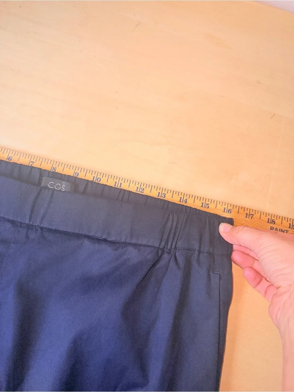 COS Navy Blue  Elastic Waist Cotton Blend Light Weight Trousers - 10